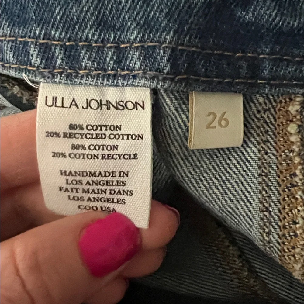 Ulla Johnson Blue High-Rise Wide-Leg Jeans - Picture 8 of 10